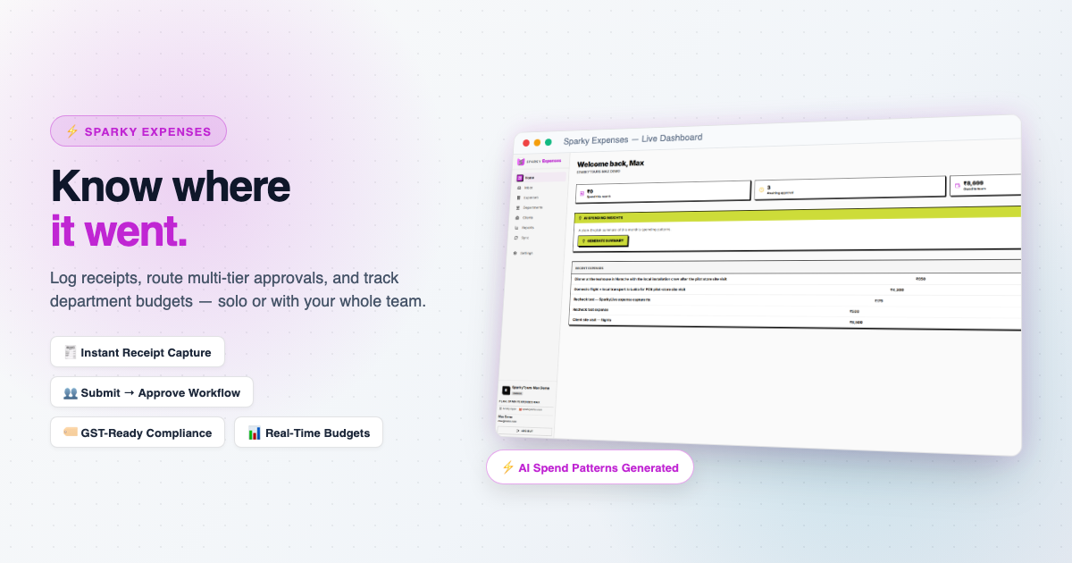 Sparky Expenses overview